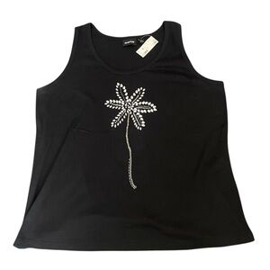 NWT Avenue Sleeveless Top with Silver palm tree Embellishment-22/24